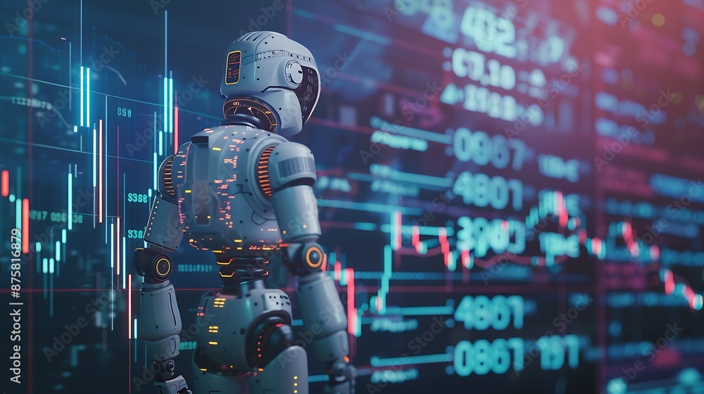 Robot Looking at Data Display Robot Looking at Data Display