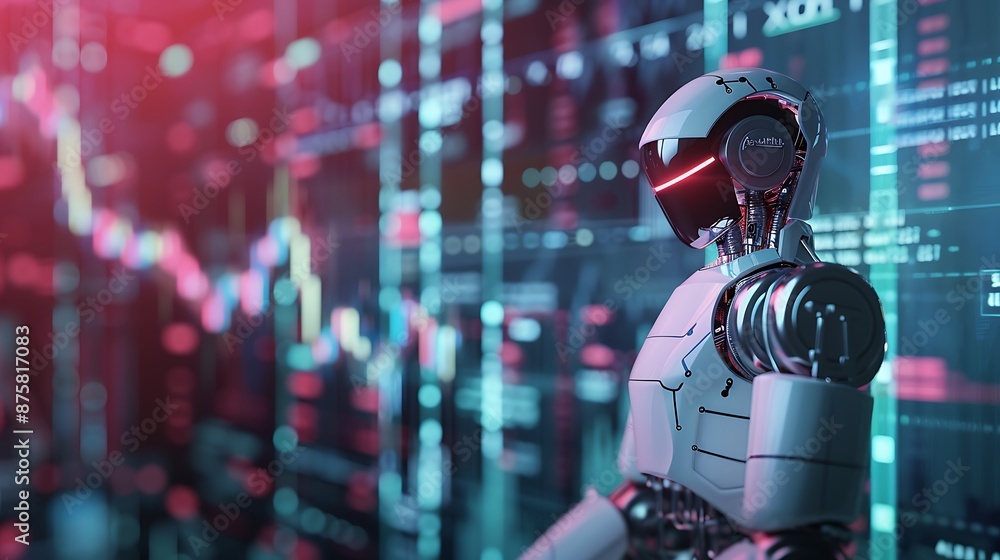 Robot Looking at Data Display Robot Looking at Data Display