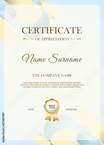 Modern certificate template with elegant design