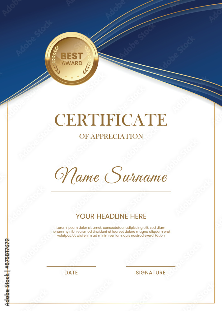 Modern certificate template with elegant design Modern certificate template with elegant design