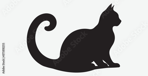Cat silhouette isolated vector head tail full elegant new best cute sit design illustration animal pet collection full body head black and white download