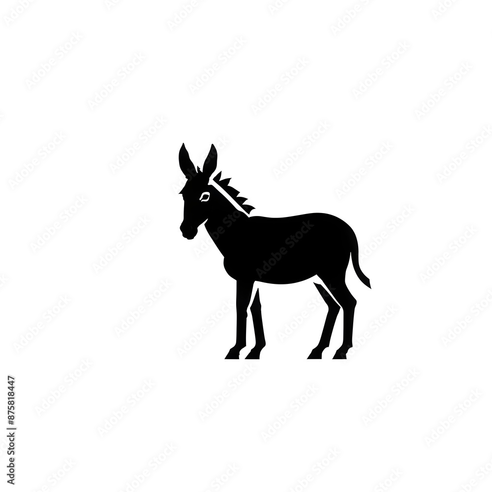 illustration logo of minimalist outline of a donkey illustration logo of minimalist outline of a donkey