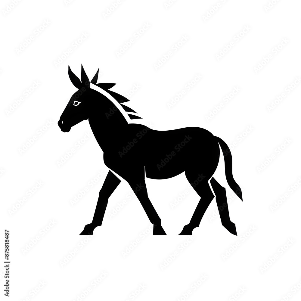 Fototapeta premium illustration logo of minimalist outline of a donkey