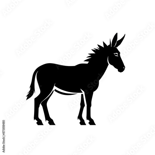 illustration logo of minimalist outline of a donkey © Linggakun
