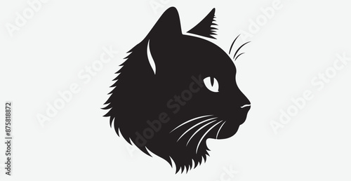 Cat silhouette isolated vector head tail full elegant new best cute sit design illustration animal pet collection full body head black and white download