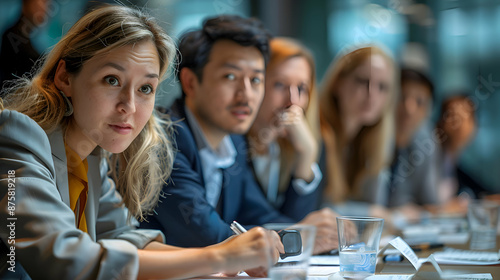 Wallpaper Mural Business Strategy: Business leaders from Switzerland and Singapore, engaged in a business strategy workshop, developing sustainability and growth initiatives Torontodigital.ca