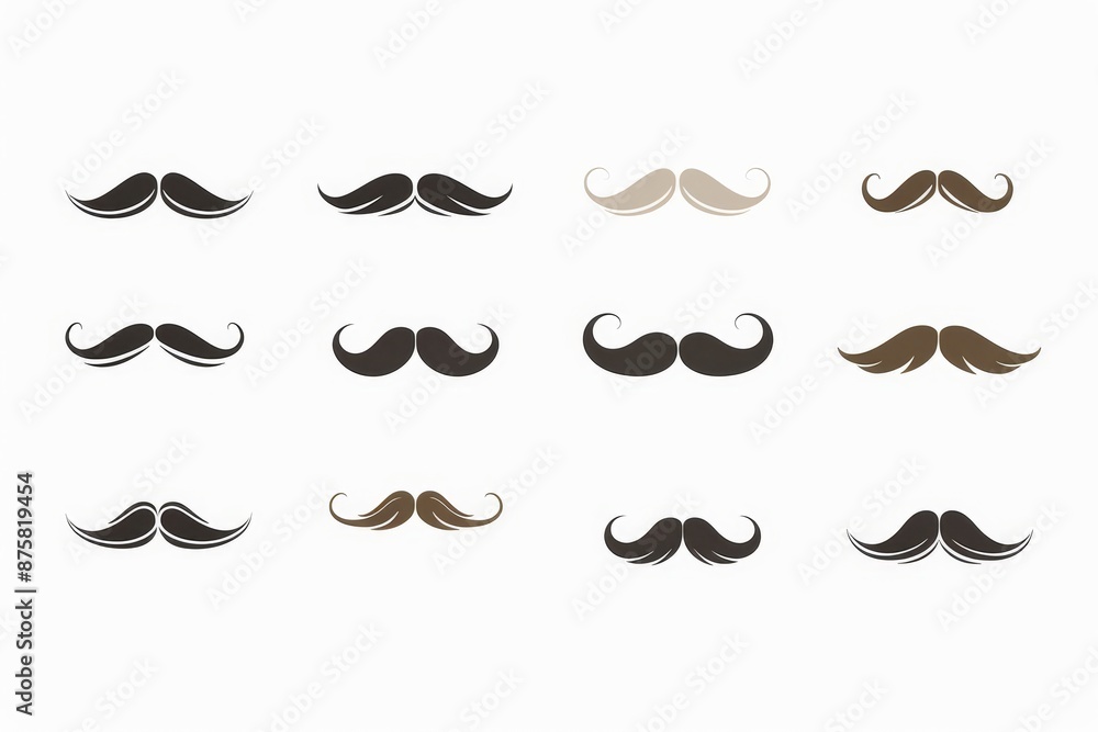Mustaches icon, hipster sign, Fathers day symbol, barber logo, human whisker, vintage moustache emblem Mustaches icon, hipster sign, Fathers day symbol, barber logo, human whisker, vintage moustache emblem