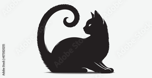 Cat silhouette isolated vector head tail full elegant new best cute sit design illustration animal pet collection full body head black and white download