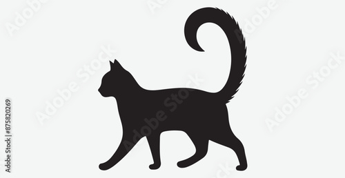 Cat silhouette isolated vector head tail full elegant new best cute sit design illustration animal pet collection full body head black and white download