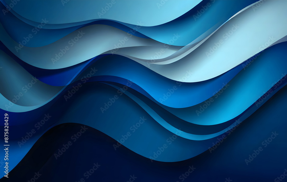 Dark blue paper waves abstract banner design. Elegant wavy vector background. Generative AI. Dark blue paper waves abstract banner design. Elegant wavy vector background. Generative AI.
