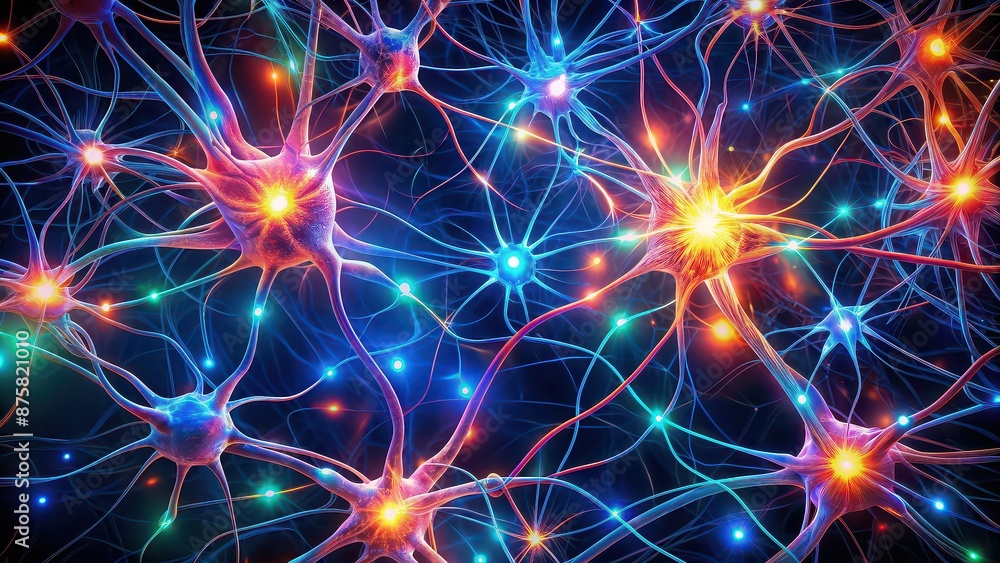 Abstract image of glowing neon nerves representing the concept of Nerves of Light, neon, glowing, abstract, nerves Abstract image of glowing neon nerves representing the concept of Nerves of Light, neon, glowing, abstract, nerves