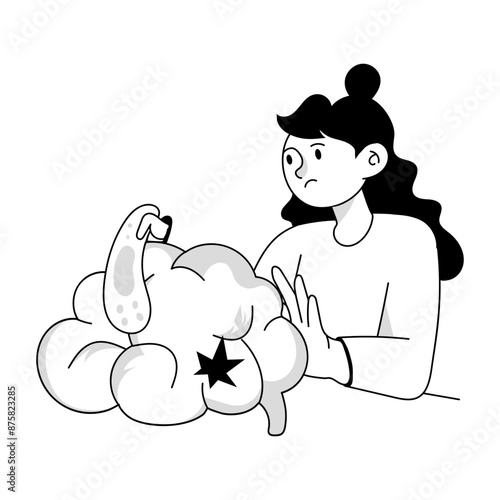 Hand drawn mini illustration of fixing memory 

