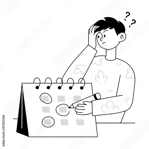 A doodle mini illustration of missed appointment stress 

