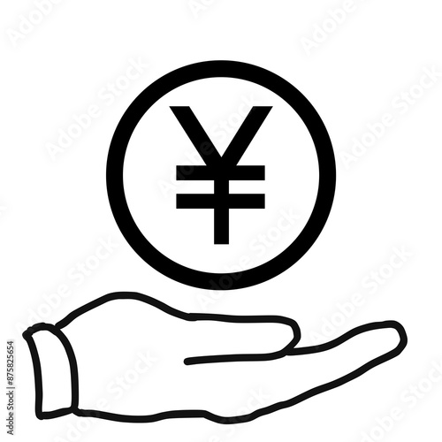 Hand icon holding Japanese yen