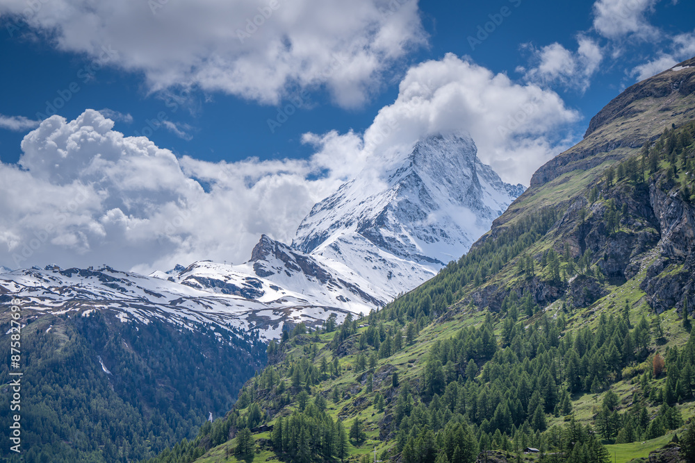 tourist go to travel in Zermatt to take a rest , walk ,hiking ,and see matterhorn mountain ,beautiful city viewpoint from top view Switzerland tourist go to travel in Zermatt to take a rest , walk ,hiking ,and see matterhorn mountain ,beautiful city viewpoint from top view Switzerland