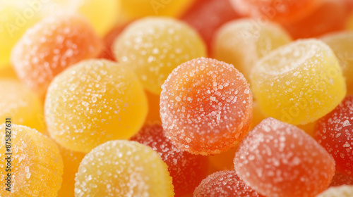 lemon yellow and orange sugar coated dome shaped candy wallpaper