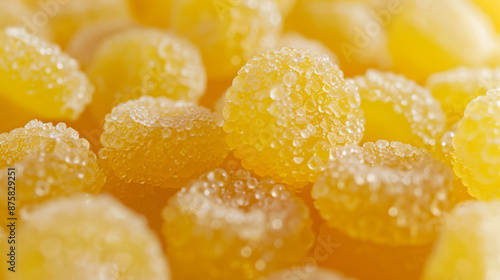 lemon yellow sugar coated dome shaped candy wallpaper