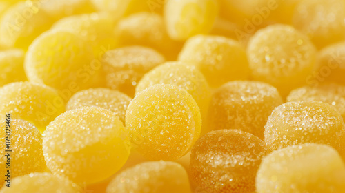 lemon yellow sugar coated dome shaped candy wallpaper