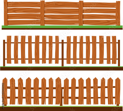 set of wooden fences