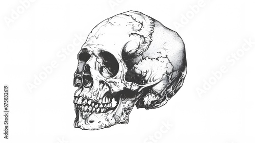 Wallpaper Mural skull sketch on white background Torontodigital.ca