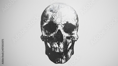 Wallpaper Mural skull sketch on white background Torontodigital.ca