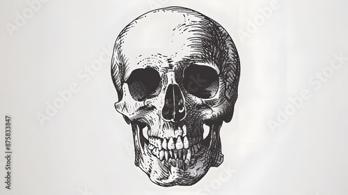 Wallpaper Mural skull sketch on white background Torontodigital.ca