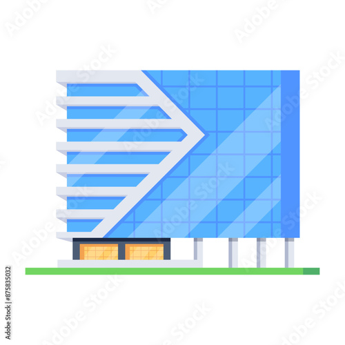Modern isometric icon of a shopping complex 

