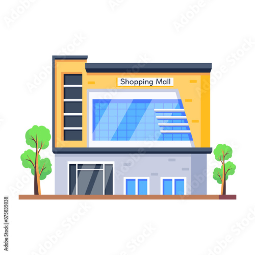 Ready to use isometric icon of a shopping mall 

