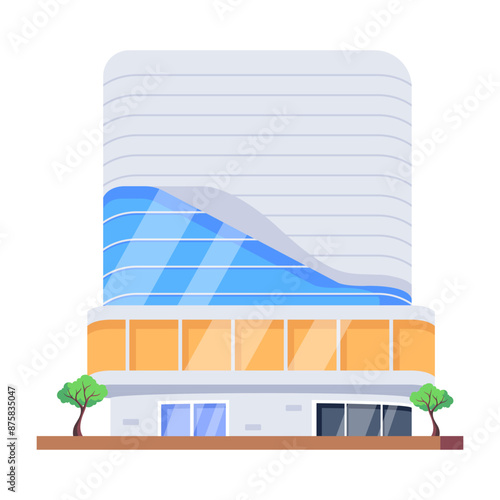 Grab this isometric icon of commercial center 

