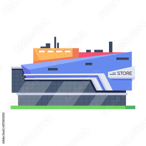 Modern isometric icon of a superstore 

