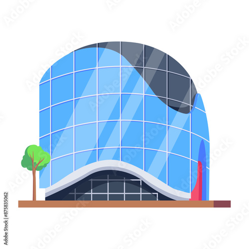 Editable isometric icon of shopping emporium 

