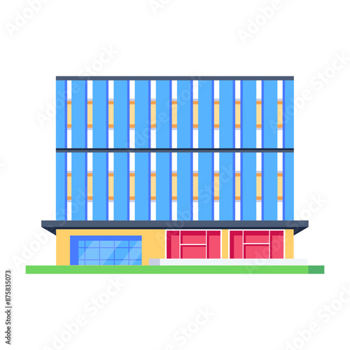 Ready to use isometric icon of shopping outlet 

