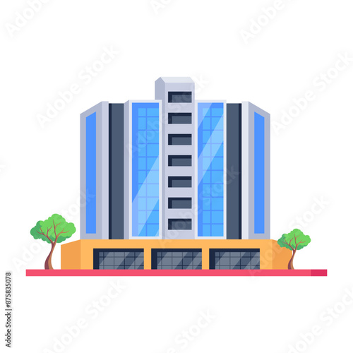 Handy isometric icon of mall architecture 

