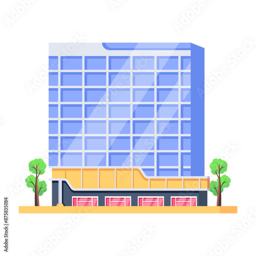 A well-designed isometric icon of shopping mart 

