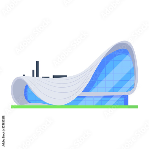 Editable isometric icon of a shopping outlet 


