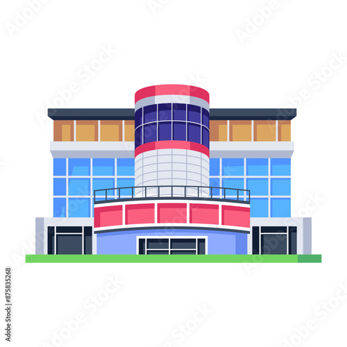 Latest isometric icon of a shopping plaza 

mall, mart, plaza, supermarket, superstore, building, architecture, property, isometric, icon, vector

