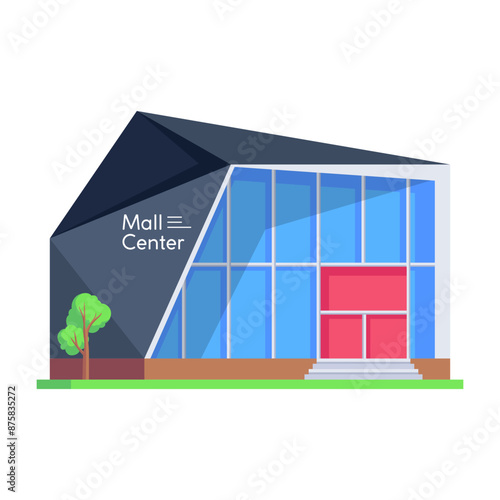 Ready to use isometric icon of mall center 

