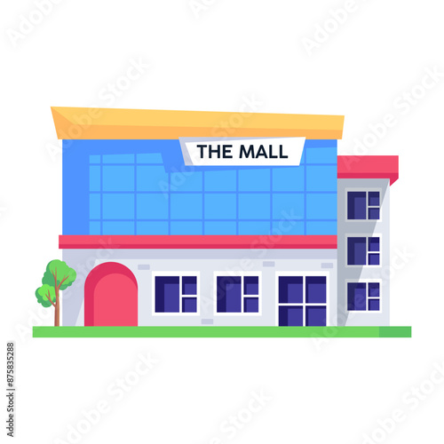 Ready to use isometric icon of a mall 

