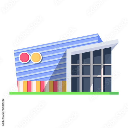 Get this isometric icon of shopping outlet 

