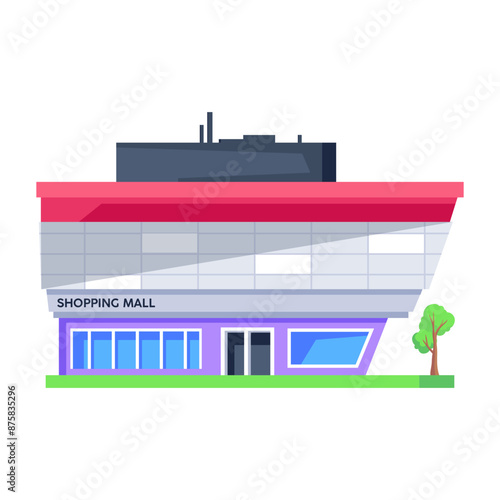 Ready to use isometric icon of a shopping mall 

