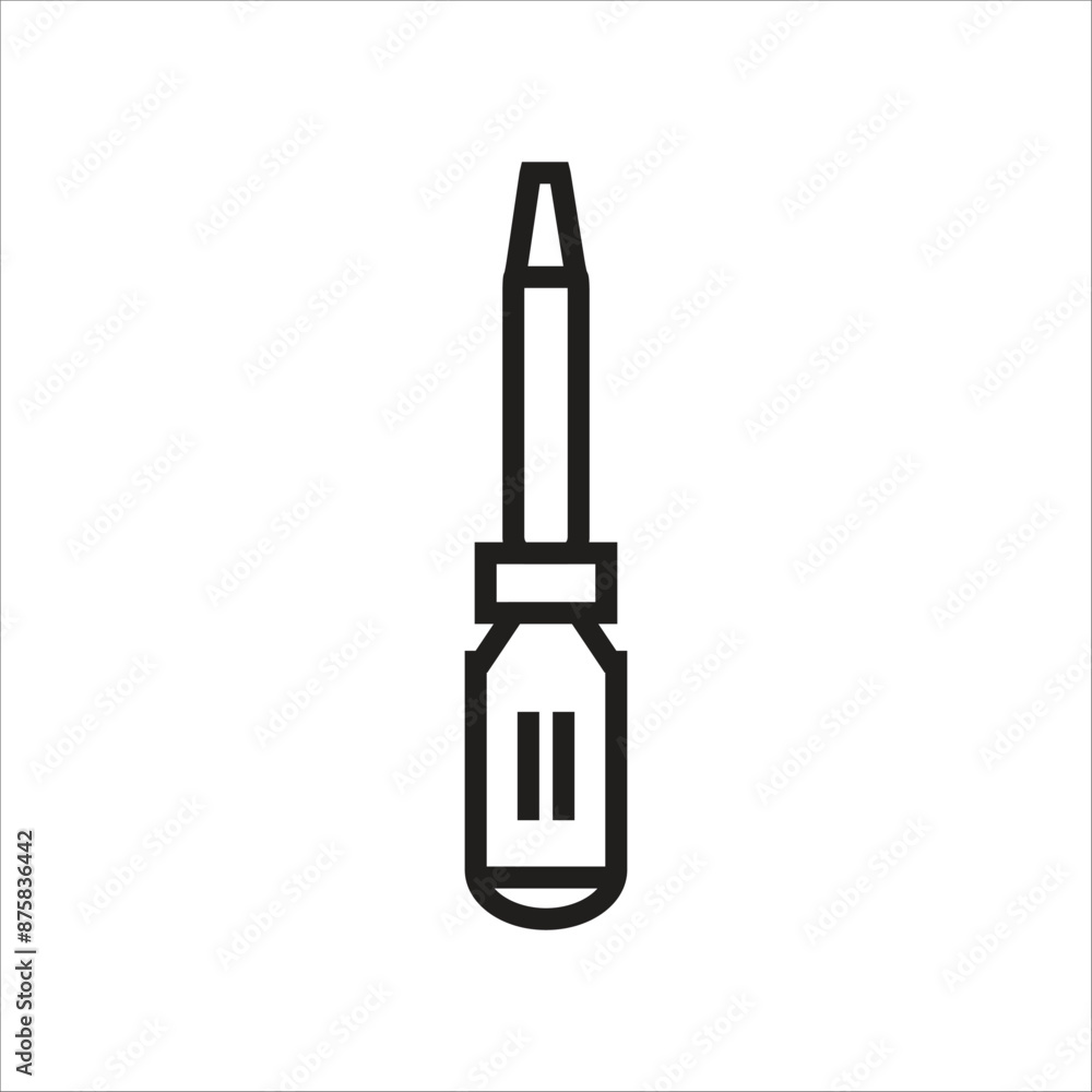 screwdriver vector icon line template screwdriver vector icon line template