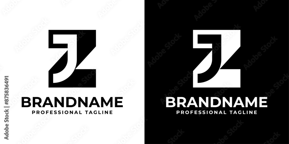 Letters ZJ Monogram Logo, suitable for any business ZJ or JZ initials Letters ZJ Monogram Logo, suitable for any business ZJ or JZ initials