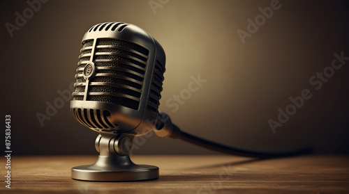 retro microphone on a black background