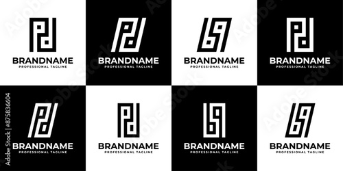 Letters PD and BQ Monogram Logo, suitable for any business PD, DP, BQ, or QB initials