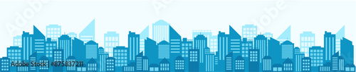 blue shillouette cityscape urban city suburban view