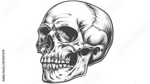 Wallpaper Mural skull sketch on white background Torontodigital.ca