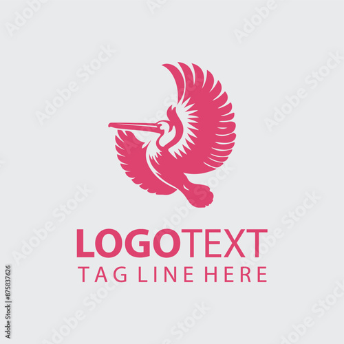 Pelican Bird Logo Vector Illustrations