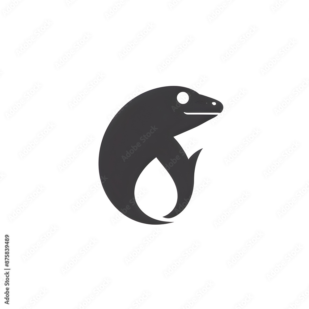 illustration logo of minimalist outline of a monitor lizard illustration logo of minimalist outline of a monitor lizard