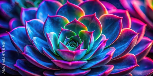 Wallpaper Mural Vibrant close-up of a neon succulent plant, succulent, macro, neon, vibrant, colorful, close-up, nature, botanical, plant Torontodigital.ca