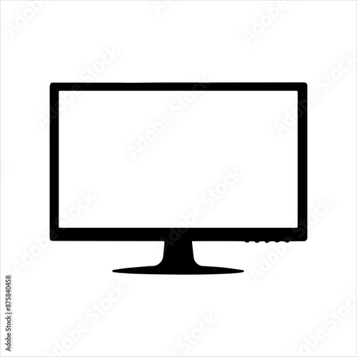 Led monitor silhouette on white background. Led monitor icon sign vector illustration design.
